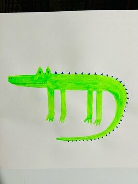 8 x 10 crocodile watercolour print